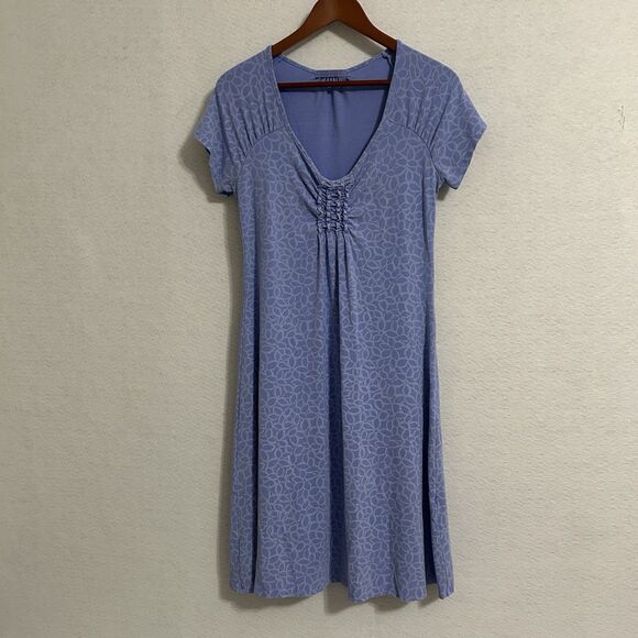 Fresh Produce Dress Women M Blue Emma Floral Pullover Stretch Cottage Comfy USA - Picture 10 of 11